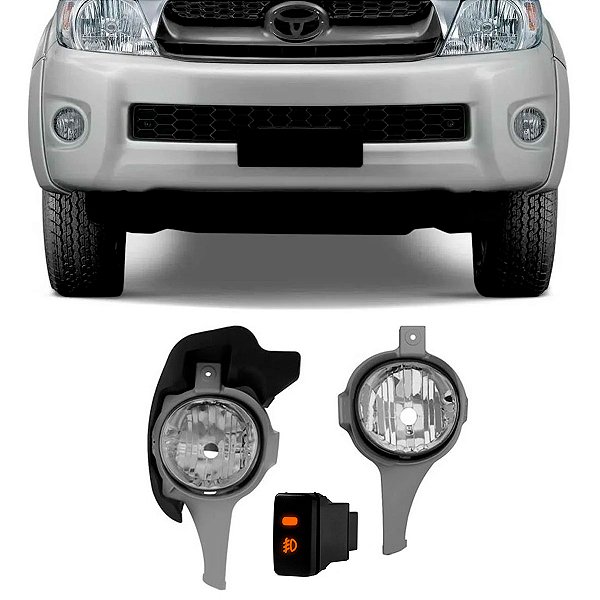 Kit Auxiliar Farois de Milha Hilux SRV SR 2005 até 2008 Visibilidade Segurança - Shocklight