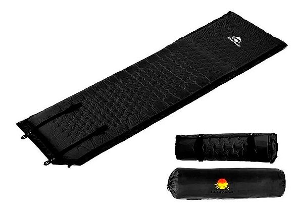 Kit 5 Colchonete Auto-inflável Preto Isolante Térmico 183 x 60 x 3cm Guepardo