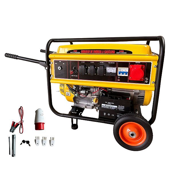 Gerador De Energia A Gasolina Portátil 6400w 4 Tempos Autonomia 8 horas