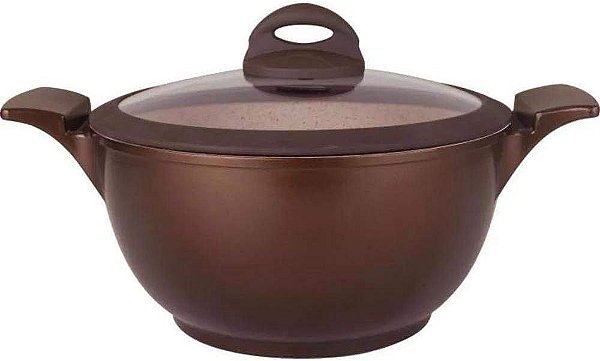 Caçarola Belga Diâmetro 24cm 4,3 Litros 8441 Cerâmic-flon Alças Soft Touch Espessura 5mm - MTA