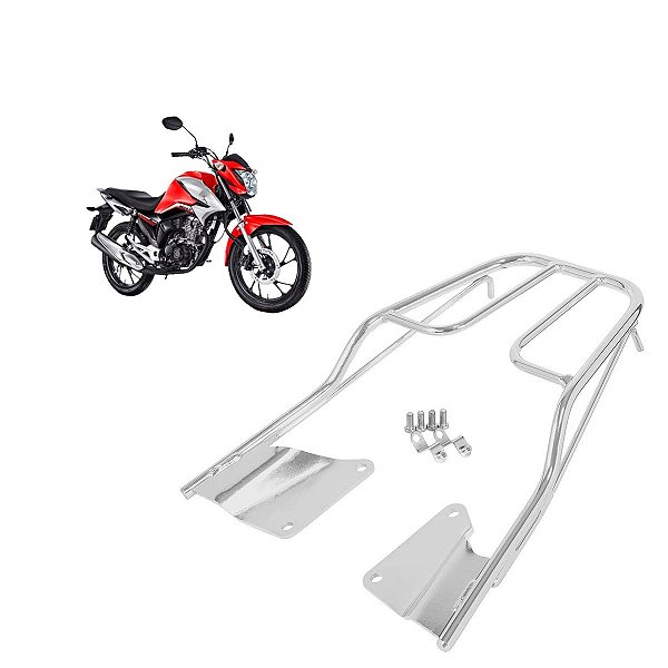 Suporte Bagageiro Para Moto Em Tubo Titan 160 2016 A 2022 Aço Tubular Cromado