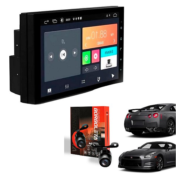 Central Multimídia Android Faaftech GPS Android iOS USB SD Espelhamento + Câmera de Ré ou Frontal Borboleta 4K JR8