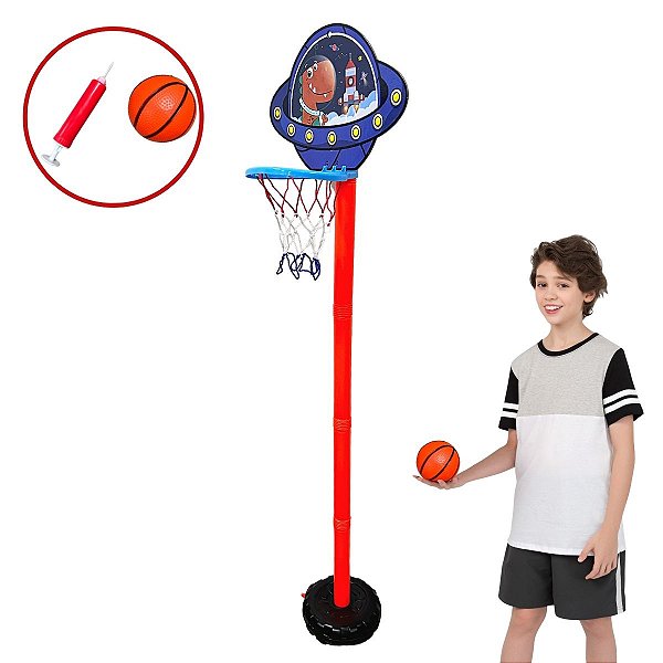 Kit Completo Cesta 1.04m Basquete Infantil Com Bola E Inflador - Importway