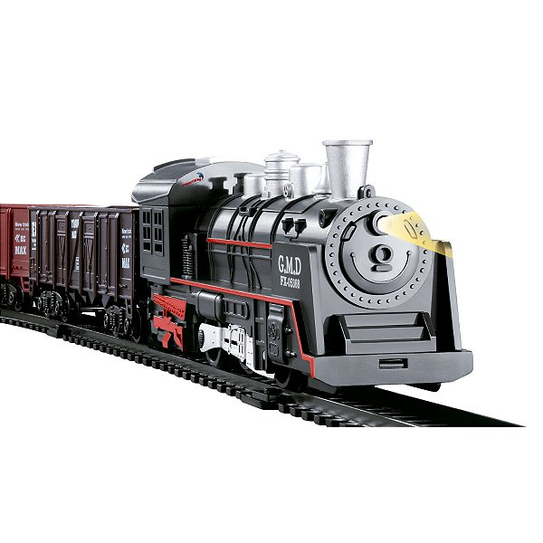 Trem Ferrorama Locomotiva Infantil com Luz e Som 14 Peças - Importway