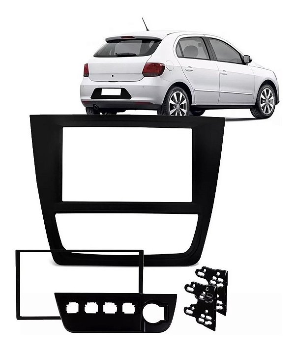 Moldura do Painel 2 Din Gol Voyage G6 2013 a 2016 Saveiro G6 2013 a 2015 Grafite