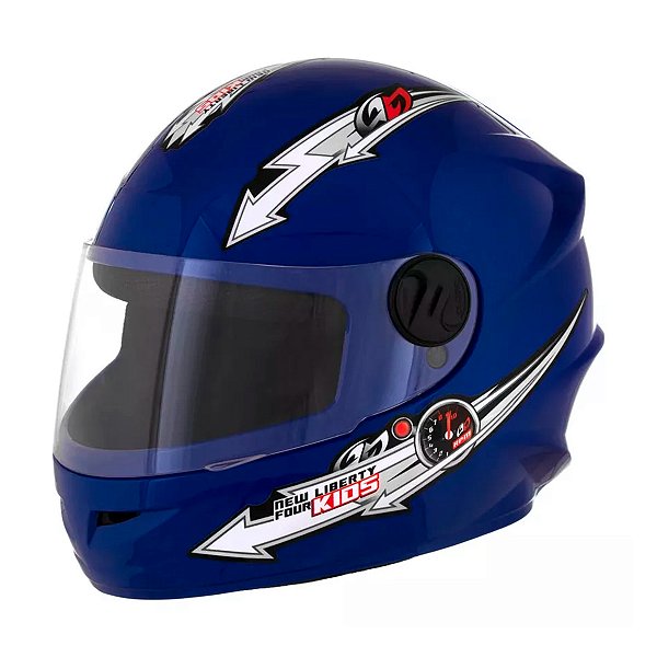 Capacete Moto Fechado Liberty Four Kids Infantil Tamanho 54 Cor Azul Inmetro - Pro Tork