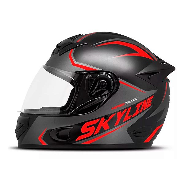 Capacete Moto Fechado Viseira Cristal Mixs MX2 Skyline Cor Preto Fosco Tamanho 56 - Pro Tork