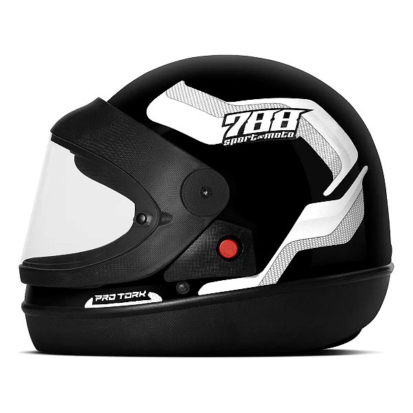 Capacete Moto Fechado Sport Moto 788 Branco Viseira Cristal Inmetro Tamanho 60 - Pro Tork