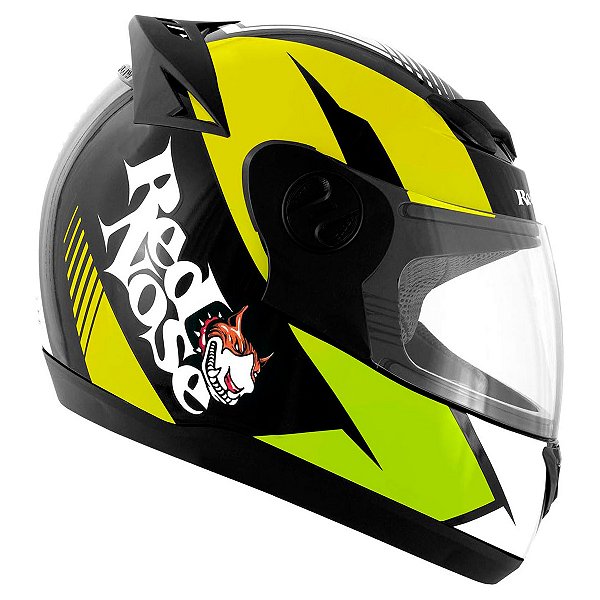 Capacete Moto Fechado Evolution G6 Red Nose Viseira Cristal Amarelo Inmetro Tamanho 60 - Pro Tork