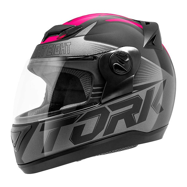Capacete Moto Fechado Liberty Evolution G7 Viseira Cristal Preto/Rosa Inmetro Tamanho 56 - Pro Tork