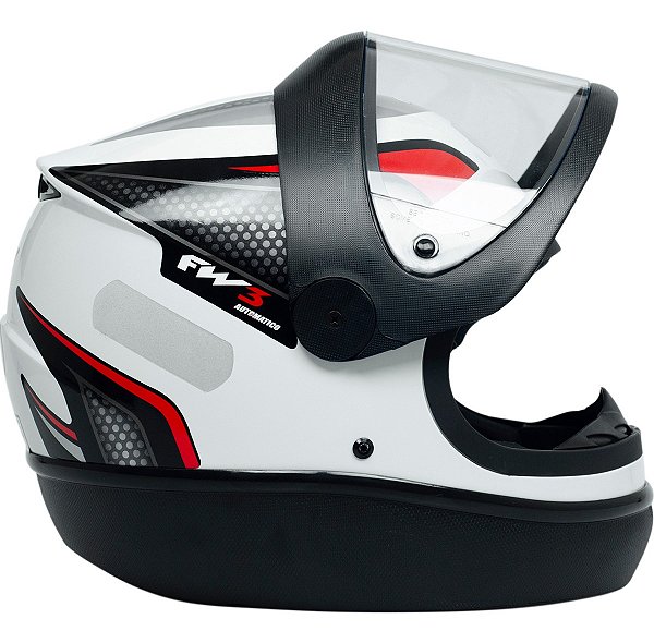 Capacete Moto Fechado Automatic Branco Viseira Cristal Inmetro Tamanho 60 - FW3