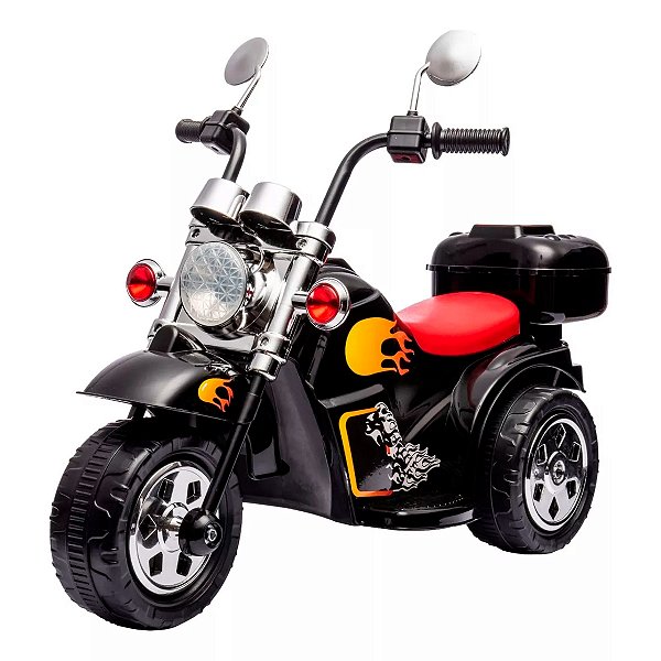 Moto Motinho Elétrica Infantil Tipo Harley Bateria 6 V Preta Cor Preto Zippy Toys