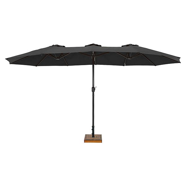 Ombrelone Retangular Preto Oversize em Alumínio 4,50m x 2,65m Acionamento Manivela FPS 60 - Bel