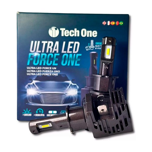 Par de Lâmpadas Ultra Led Force One 6000K 4100Lm HB4 Tech One