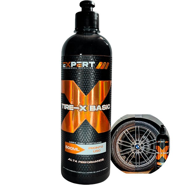 Tire X Basic Pretinho Profissional Hidrorepelente Limpa Renova Pneus Deixando Com Aspecto Brilhante 500ml - Expert