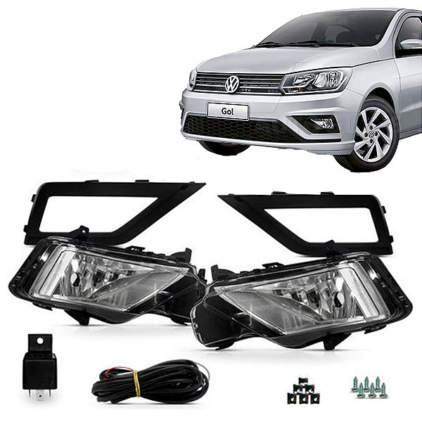 Kit Farol de Milha Saveiro Gol Voyage Auxiliar Neblina Botão Modelo Alternativo Touch