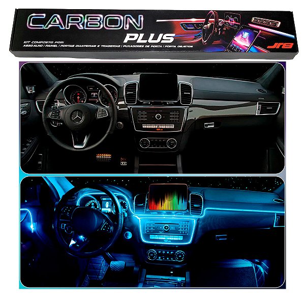 Kit R8 Carbon Plus Iluminação Interna 256 Cores Controle por Aplicativo LED Assoalho Painel Portas