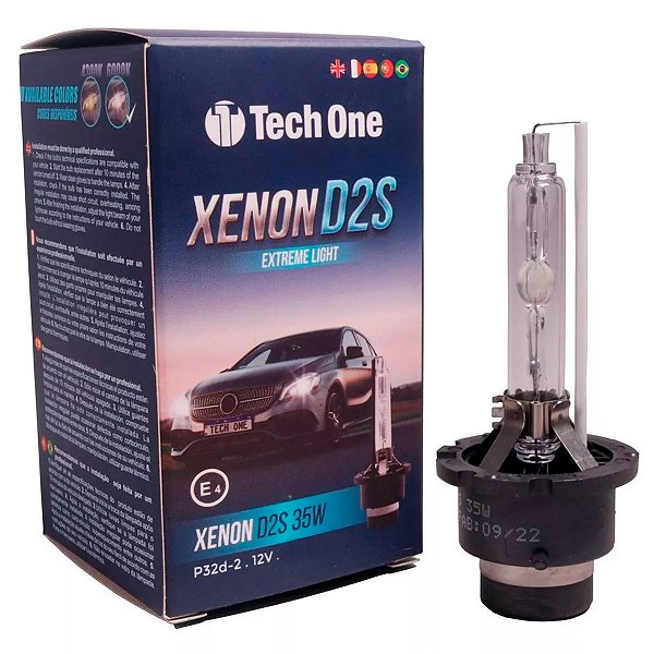 Lâmpada Xênon Hid Série D2S 4300k 35W 12V Tech One Proteção UV