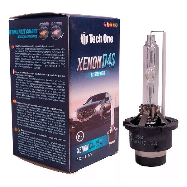 Lâmpada Xênon D4S 35W 4300k Toyota Hilux SW4 2012 A 2015 Proteção UV Tech One