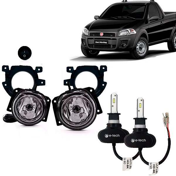 Kit Farol de Milha Strada Working 2014 à 2020 + Lâmpada LED 40W 8000K