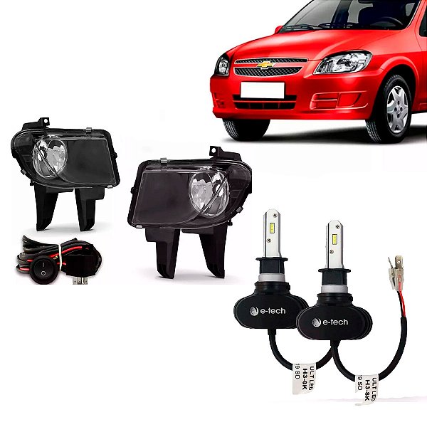 Kit Farol Auxiliar de Milha Neblina Prisma Celta LS/LT 2007 à 2015 + Lâmpada 40W 8000K
