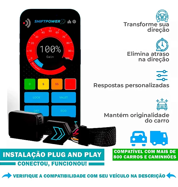 ShiftPower Nova Versão Chip Performance SFi Pedal Renault Duster Atualizado - Faaftech