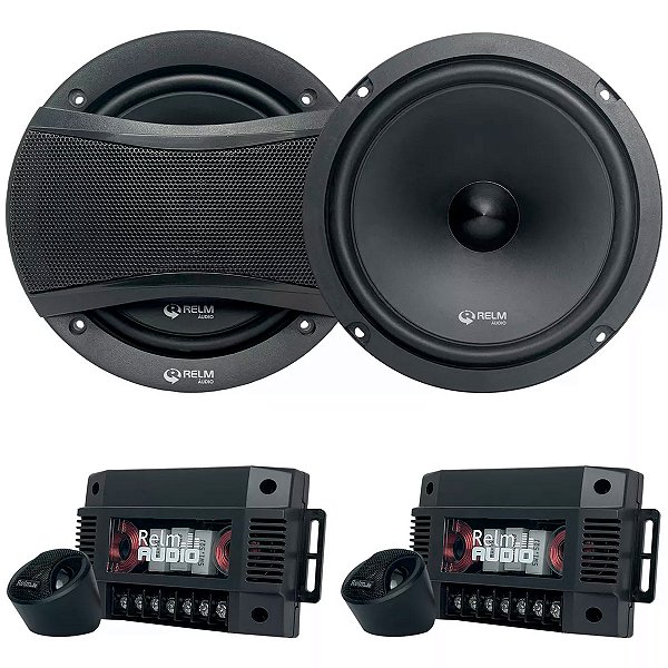 Kit 2 Vias 6.5 Polegadas 2W Relm Audio Symphony 300W RMS 4 Ohms Tweeter Com Telas