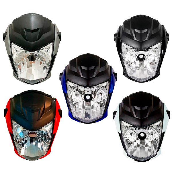 Farol Completo Suporte Aranha Honda Fan 160 Azul Vermelho Preto Branco Prata - Sportive