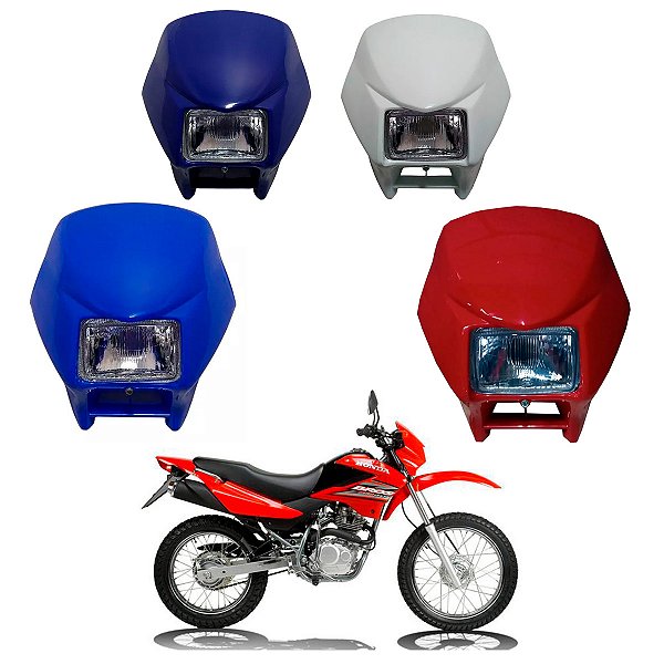 Farol Completo Com Carenagem Honda NXR 125 Bros Azul Vermelho Preto Branco Prata - Sportive