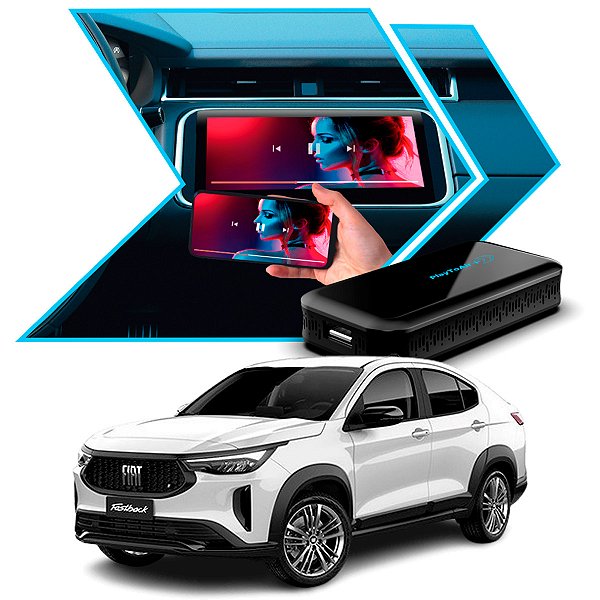 PlaytoAir Módulo Carplay Android Auto Espelhamento Sem Fio Via Wi-fi Bluetooth Para Multimídia Carros Fiat