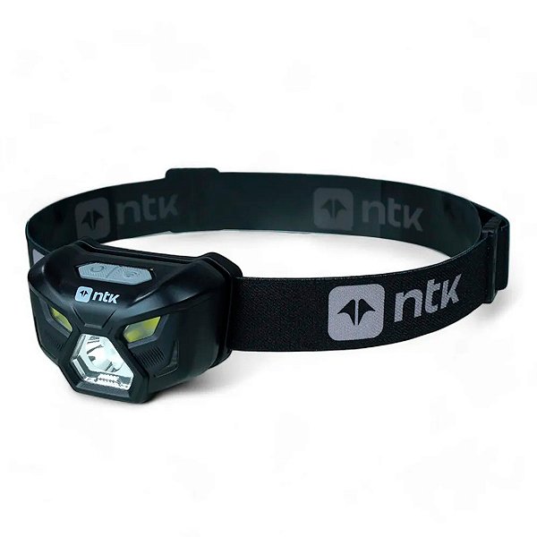 Lanterna de Cabeça Panter Plástico ABS Compacta Preta 75m Visibilidade Recarregavel USB - Nautika