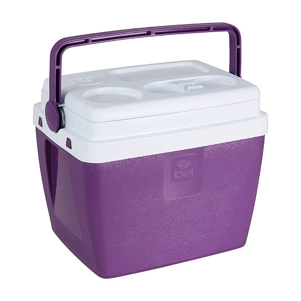 47x Caixa Térmica Cooler 12 Litros 13 Latas Com Alça Roxa Açaí - Bel: