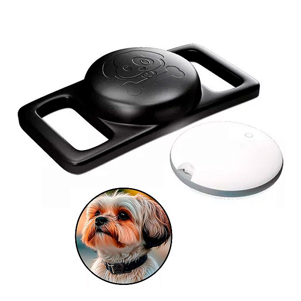 Tag Rastreador De Objetos Pets Malas Gps Faaftag + Case Coleira Preto Cachorro Gato - Faaftech