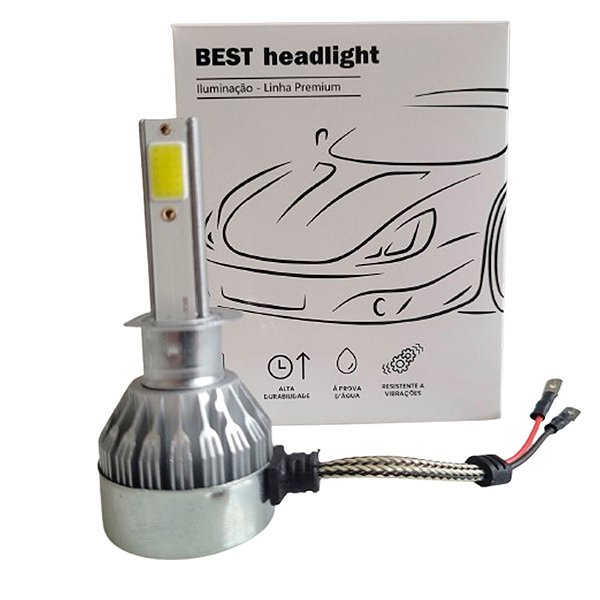 Par Lâmpadas Automotivas Super Led Nano Compacta Encaixe H8 6000K - Best Headlight