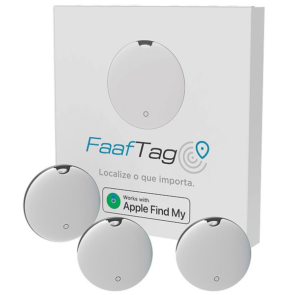 Kit 3 Tag Rastreador Localizador de Objetos Pets Malas Gps Faaftag Faaftech FT-TAG