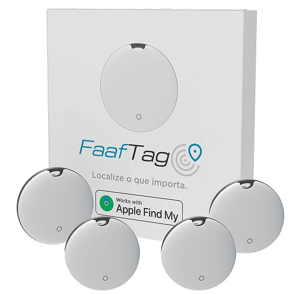 Kit 4 Tag Rastreador Localizador de Objetos Pets Malas Gps Faaftag Faaftech FT-TAG