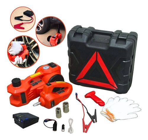 Macaco Eletrico Hidráulico 12v 4 Em 1 Com Bateria Auxiliar