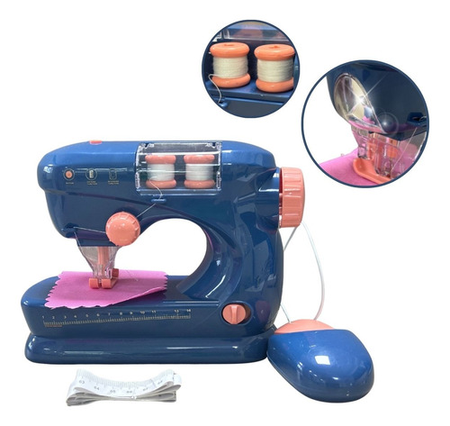 Máquina De Costura Infantil Mini Ateliê Importway Azul