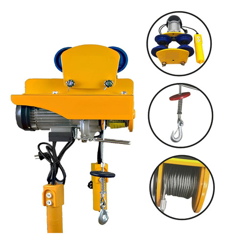 Guincho Elétrico Importway Com Trolley Carga 600/1200kg 127v Cor Amarelo