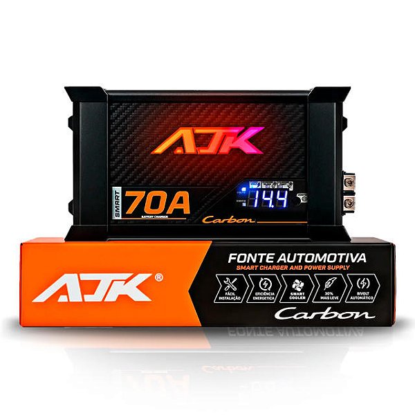 Fonte Carregador Carbon Smart 70A Alta Potência Eficiência Bivolt 3 Modos Inteligentes de Carga-AJK