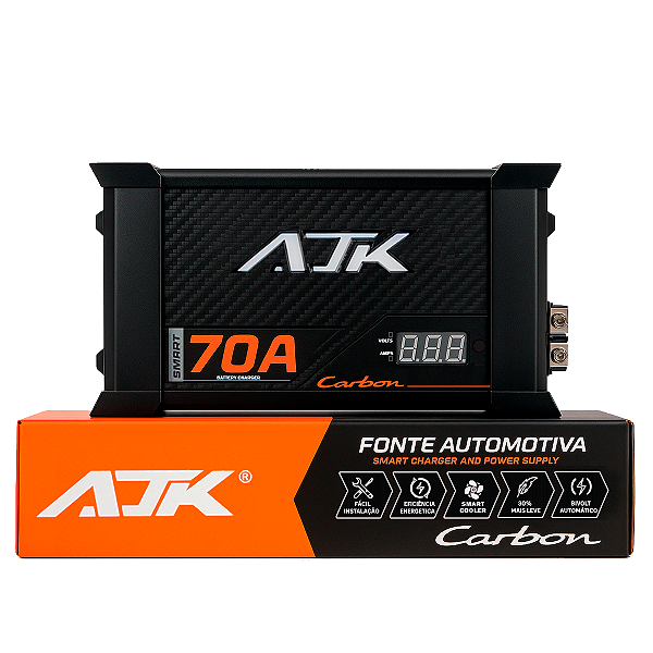Fonte Carregador Carbon Smart 70A Alta Potência Eficiência Bivolt 3 Modos Inteligentes de Carga-AJK