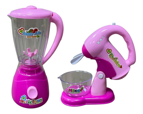 Kit Liquidificador E Batedeira Infantil C Luz E Som Cozinha
