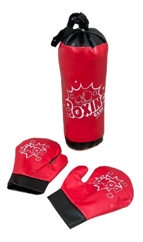 Kit De Boxe Infantil C/ 2 Luvas E Saco De Pancada Vermelho