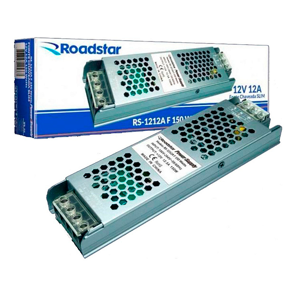 Fonte de Alimentação Chaveada Colmeia Slim Eletrônica Automática 12V RS1212A F 150 W ES - Roadstar
