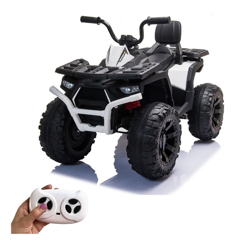 Mini Quadriciclo Elétrico Moto Infantil Bateria 12v Luz Som Controle Bivolt Brinqway Bw-209 Cor Branco