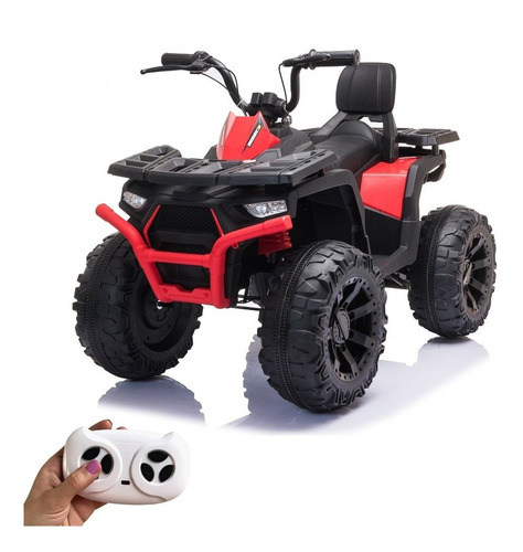 Mini Quadriciclo Elétrico Moto Infantil Bateria 12v Luz Som Controle Bivolt Brinqway Bw-209 Cor Vermelho