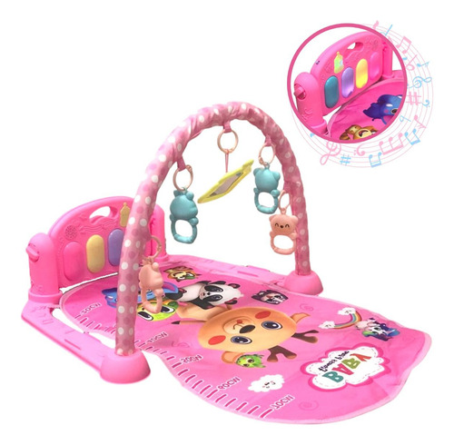 Tapete Interativo Bebê Infantil Brinquedo Musical Som E Luz Cor Rosa