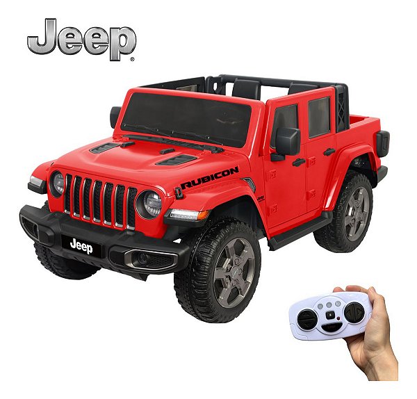 Mini Carro Elétrico Infantil 12v 4x4 Jeep Rubicon Até 50kg Vermelho