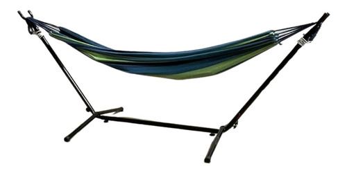 Rede Para Dormir Balanço Reforçada Movel Camping Com Suporte Azul