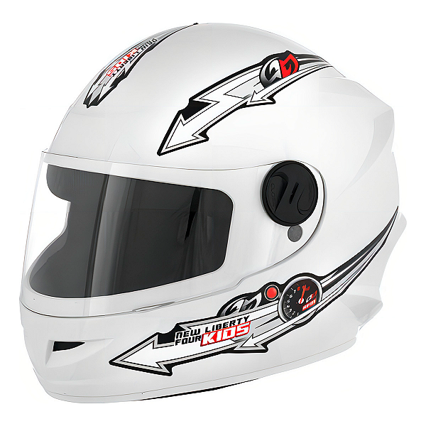 Capacete Infantil Fechado New Liberty For Kids Criança  Cor Branco Tamanho 54 - Pro Tork